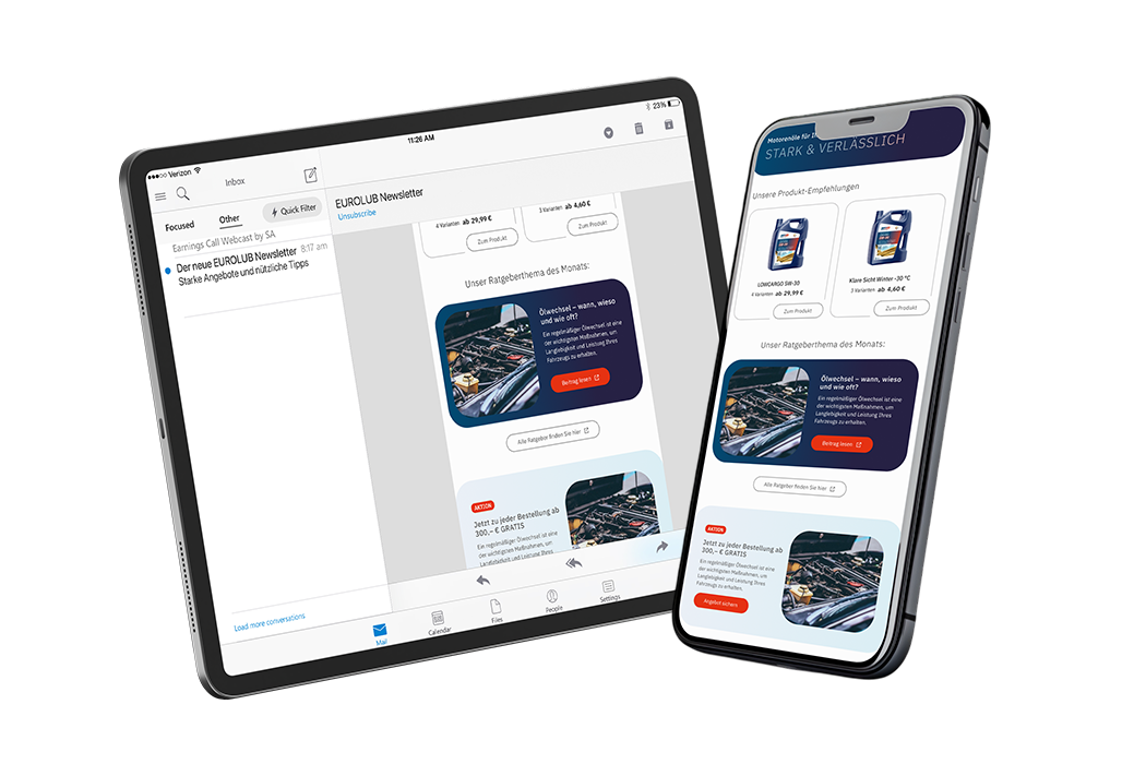 iPad mitEUROLUB Newsletter